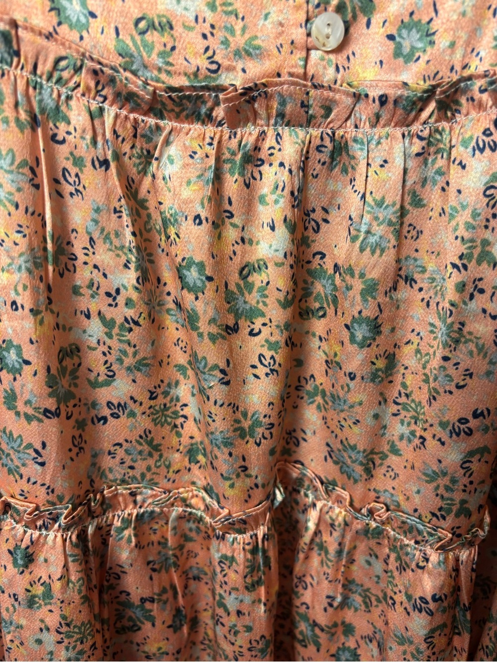 Lucca Floral Pink Tiered Midi Dress with Ruffle Trim, size M - Picture 5 of 13